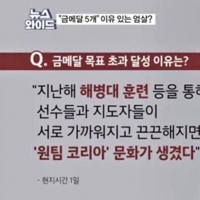 체육 협회장이 말하는 금메달 초과 비결